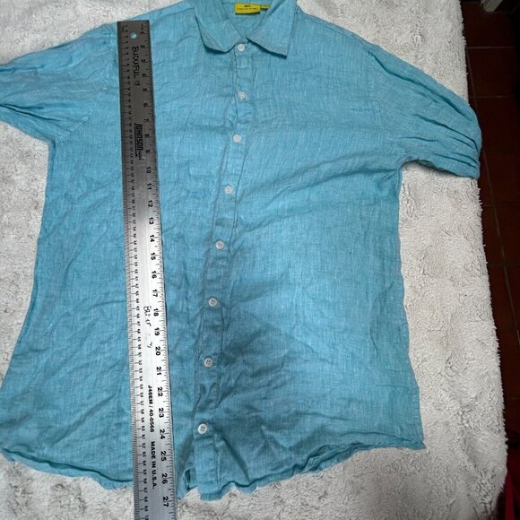 Roberta Roller Rabbit Womens Blue Linen Blouse Sz Medium Button-Down Long Sleeve - Picture 9 of 9